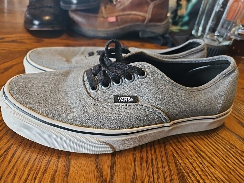 Vans Authentic Low Canvas Skate Shoes Men’s US 8.5 Women 10 Gray Skating Board